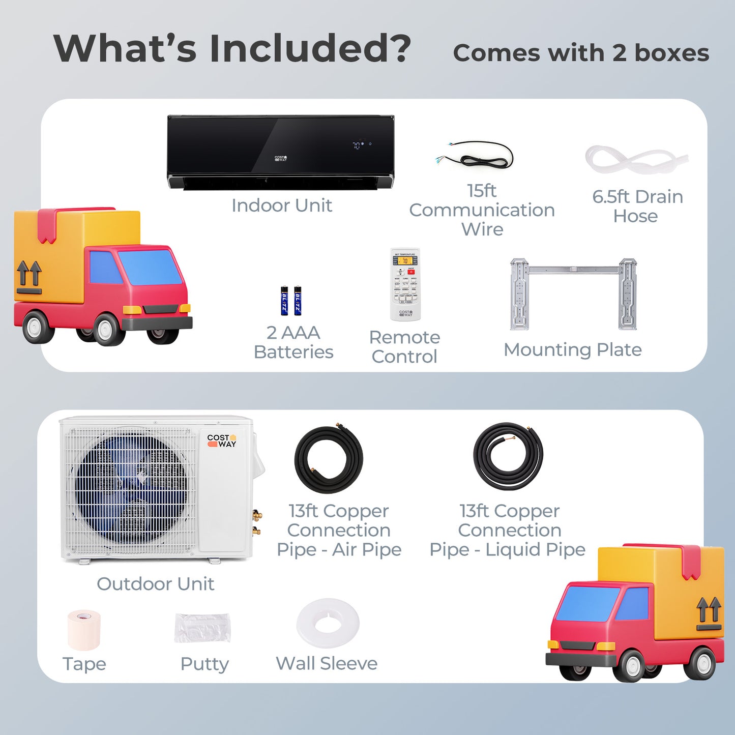 12000 BTU 22 SEER2 208-230V Wifi Enabled Mini Split Air Conditioner and Heater Black
