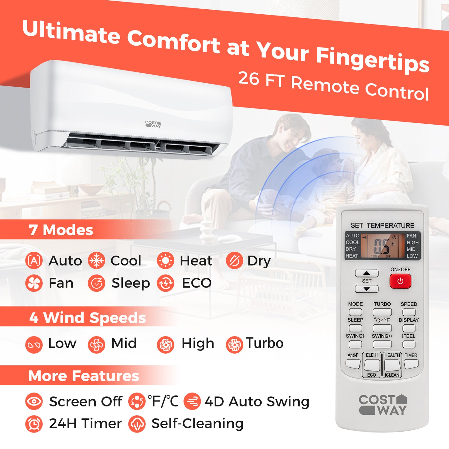 Blast Series 9000 BTU 17 SEER2 208-230V Ductless Mini Split Air Conditioner and Heater
