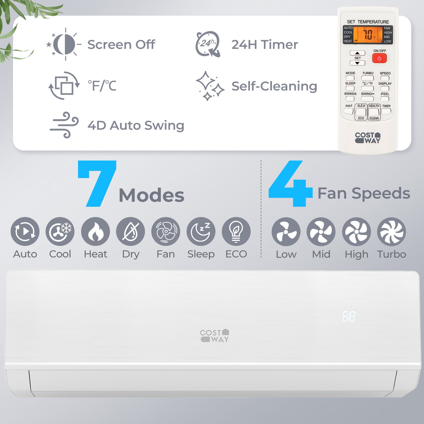 Energy Star Certified 18000 BTU 25 SEER2 208-230V Ductless Mini Split Air Conditioner and Heater WiFi Enabled