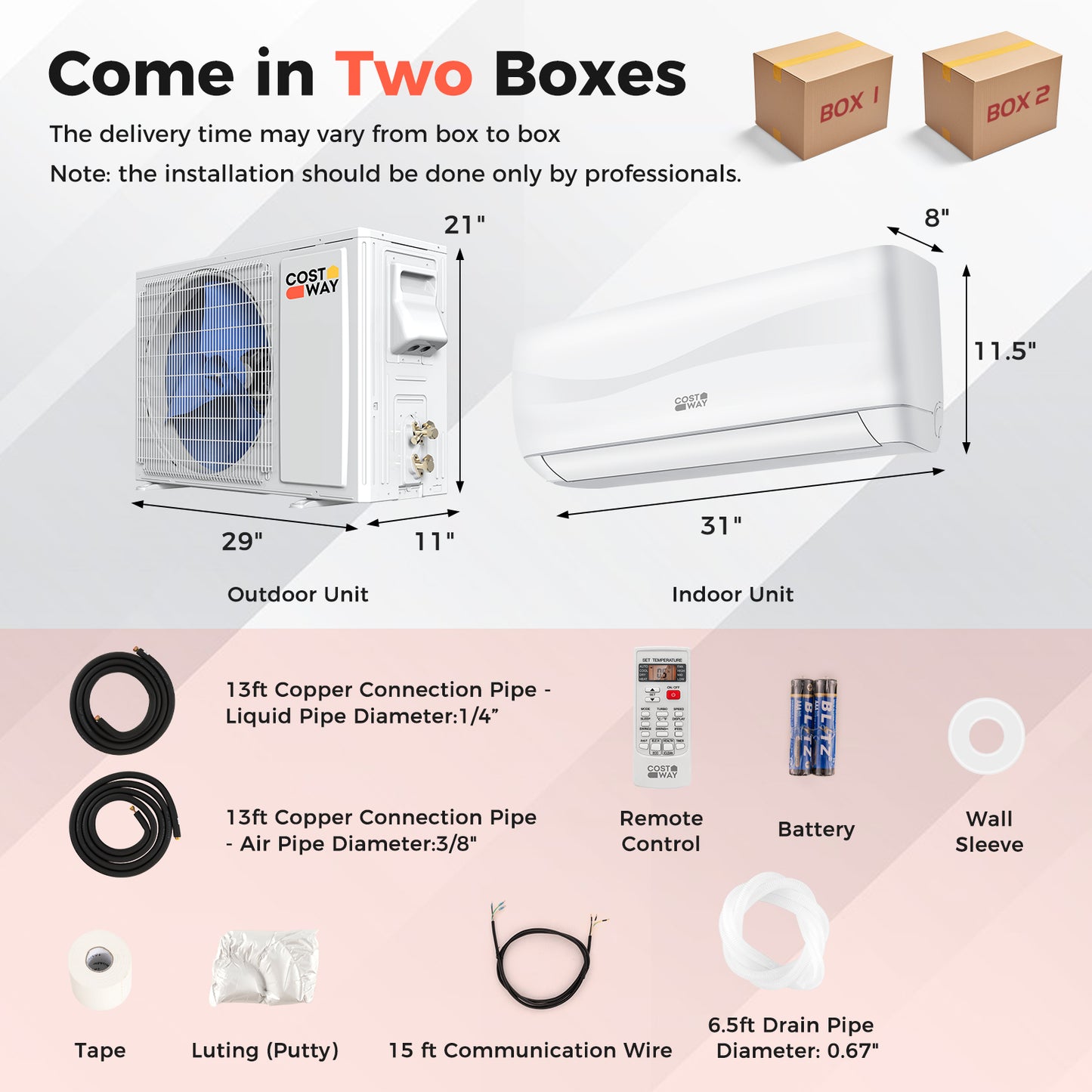 Blast Series 12000 BTU 17 SEER2 208-230V Ductless Mini Split Air Conditioner and Heater