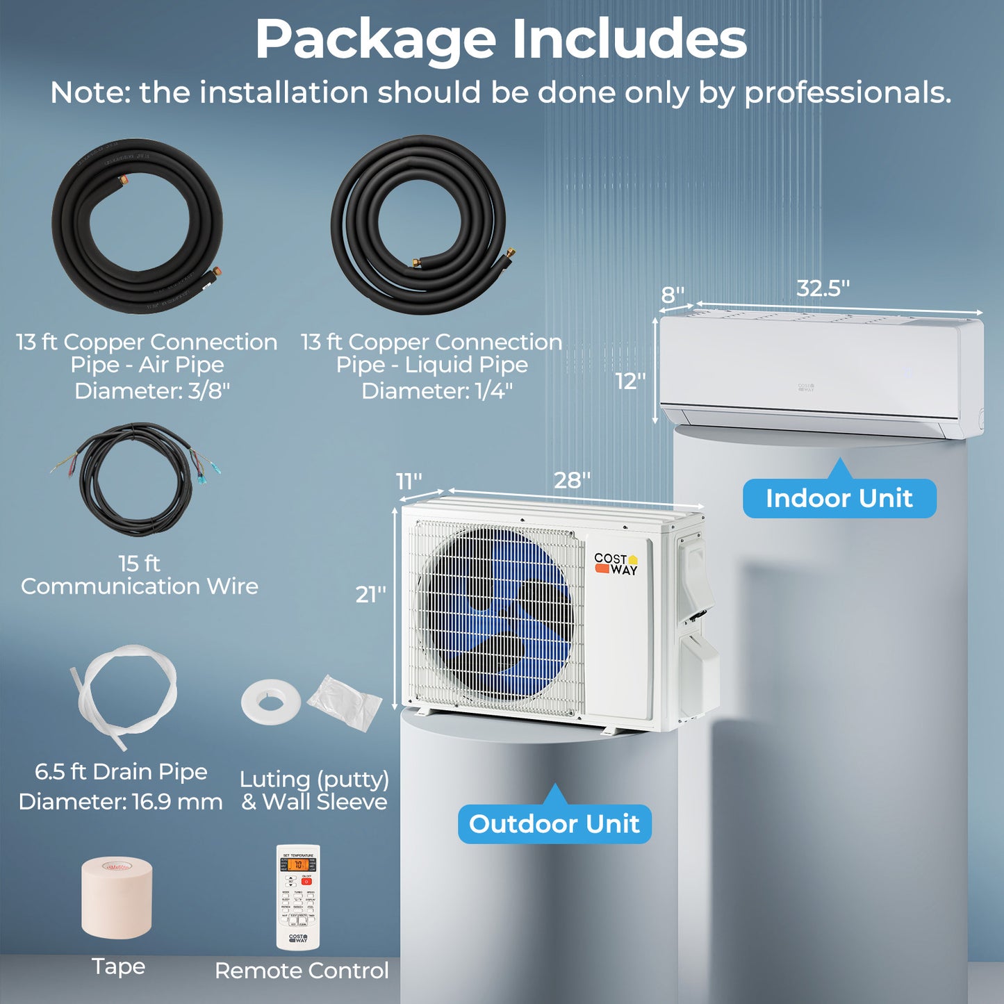 24000 BTU Smart WiFi Mini Split: Self-Cleaning AC/Heater