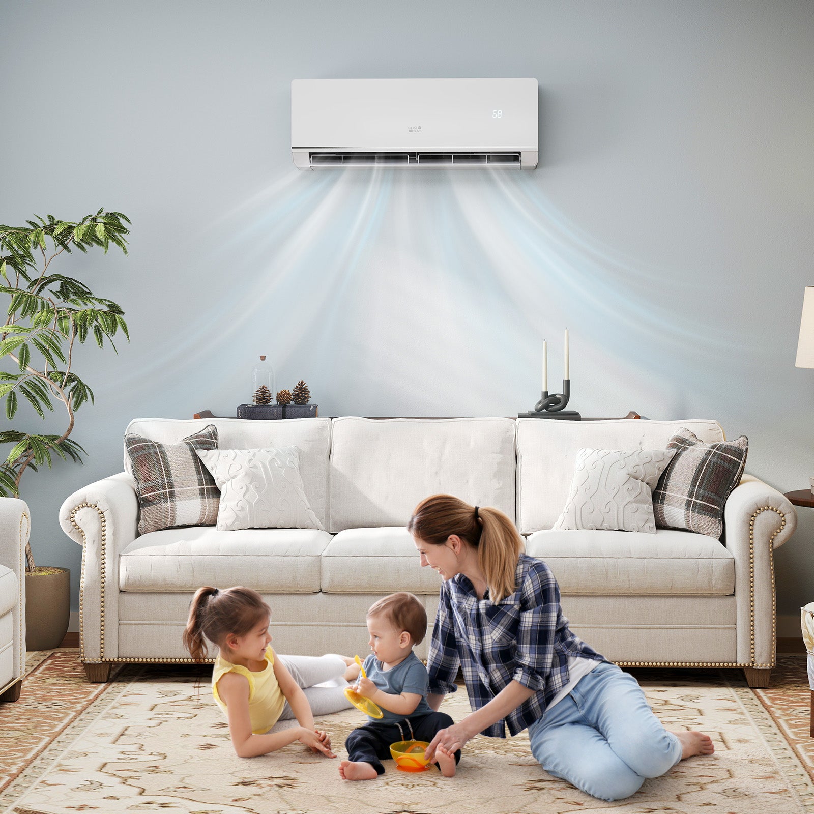 24000 BTU Smart WiFi Mini Split: Self-Cleaning AC/Heater