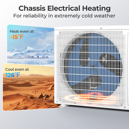 24000 BTU Smart WiFi Mini Split: Self-Cleaning AC/Heater
