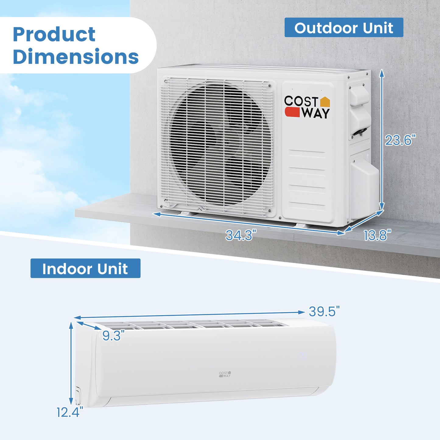 23000 BTU 208/230V Mini Split Air Conditioner and Heater Pump System