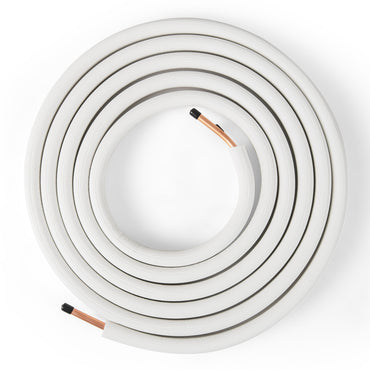 25 Feet Mini Split Line Set with 1/4 Inch and 1/2 Inch O.D. Copper Pipes Tubing