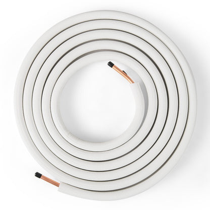 25 Feet Mini Split Line Set with 1/4 Inch and 1/2 Inch O.D. Copper Pipes Tubing