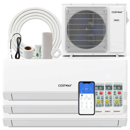 36000 BTU 3 Zone 23 SEER2 Mini Split Air Conditioner Wifi Enabled with Heat Pump-12K + 12K + 18K