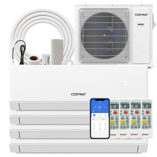 36000 BTU 4 Zone 23 SEER2 Mini Split Air Conditioner Wifi Enabled with Heat Pump-9K + 12K + 12K + 18K