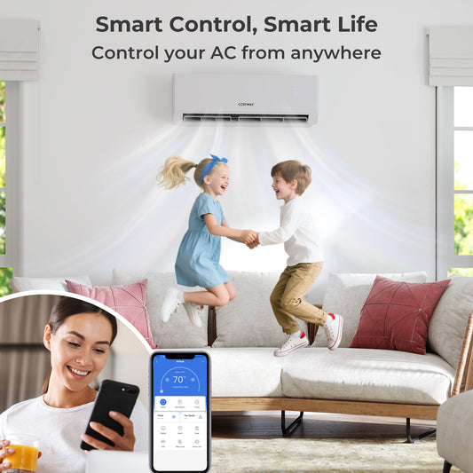 36000 BTU 4 Zone 23 SEER2 Mini Split Air Conditioner Wifi Enabled with Heat Pump-9K + 9K + 9K + 9K