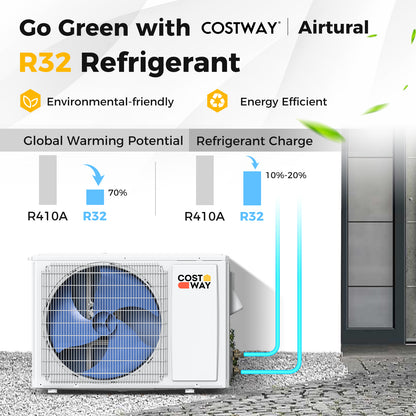 Airtural Series 24000 BTU 21 SEER2 Ductless Mini Split Air Conditioner Heater Energy Star Certified WiFi Enabled